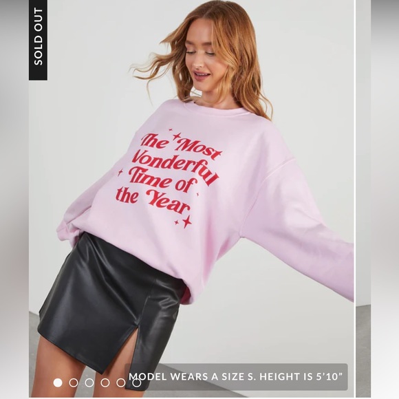 Pink Christmas The Most Wonderful Time of the Year Sweatshirt - Picture 1 of 4